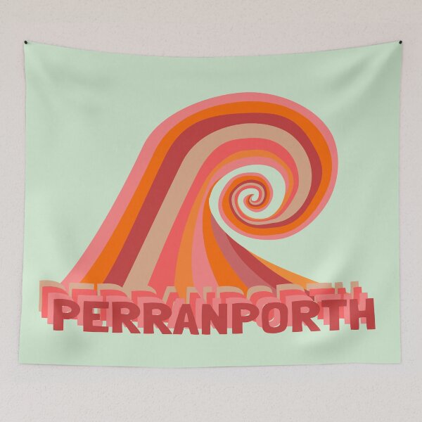 Item preview, Perranporth Retro Surf Wave designed and sold by cashewdays.