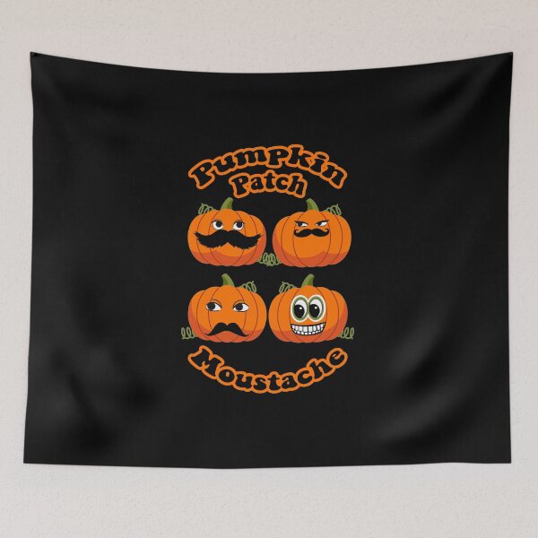 Item preview, Pumpkin Patch Moustache Cute Funny Happy Hallowe'en Thanksgiving Movember Veggie Humour Pumpkins designed and sold by H3designs.