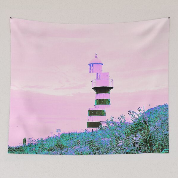Item preview, Lighthouse in a Field Vaporwave Glitch Art designed and sold by glitchhub.