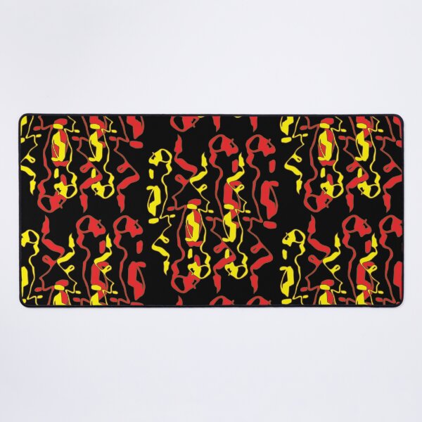 Frizzle Sticks but on black Desk Mat