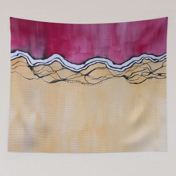 Item preview, JORDNAER Abstract sand mountains in sunset designed and sold by emm-j.