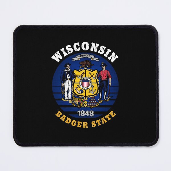 Item preview, WISCONSIN BADGER STATE FLAG designed and sold by Madjack Tees Kiwi SuperStore.