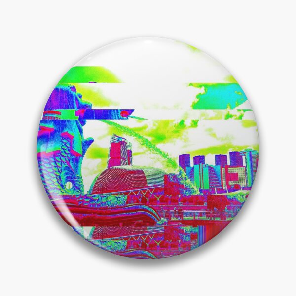 Item preview, Singapore Coastline Lion Fountain Glitch Art designed and sold by glitchhub.