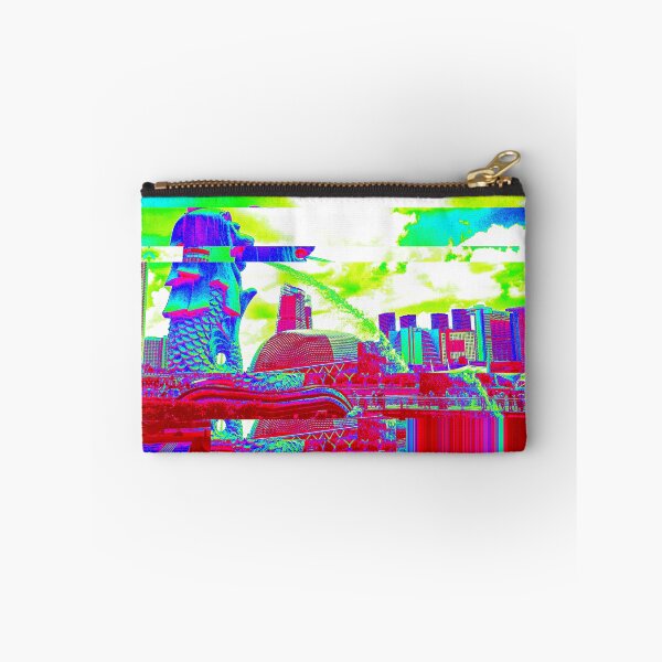 Artikelvorschau, Löwenbrunnen an der Küste von Singapur – Glitch Art entworfen und verkauft von glitchhub.