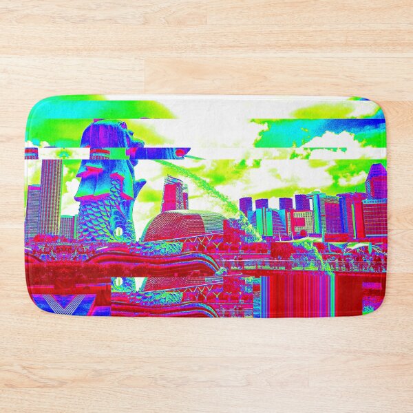 Item preview, Singapore Coastline Lion Fountain Glitch Art designed and sold by glitchhub.