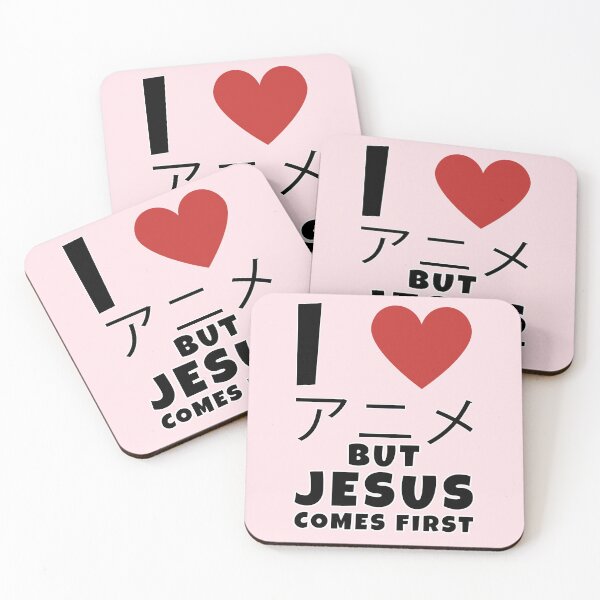 Item preview, I Love Anime but Jesus Comes First designed and sold by Feline Rockstars.