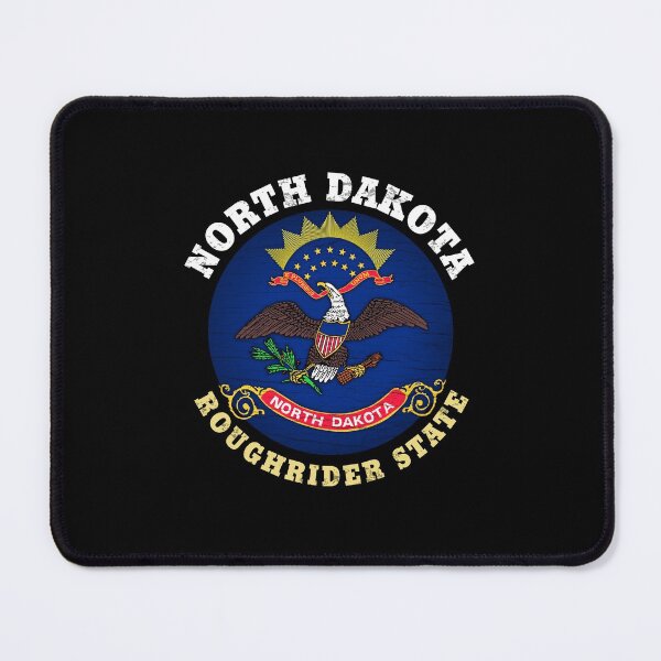 Item preview, NORTH DAKOTA ROUGHRIDER STATE FLAG designed and sold by Madjack Tees Kiwi SuperStore.