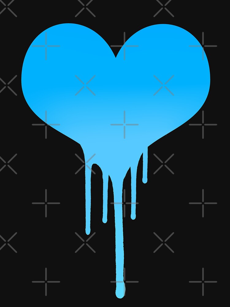 "Blue Drip Heart" Unisex TShirt by Tigerparadise Redbubble