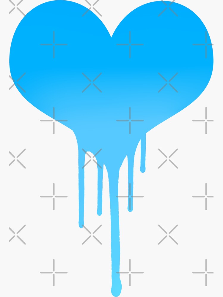 "Blue Drip Heart" Sticker for Sale by Tigerparadise Redbubble