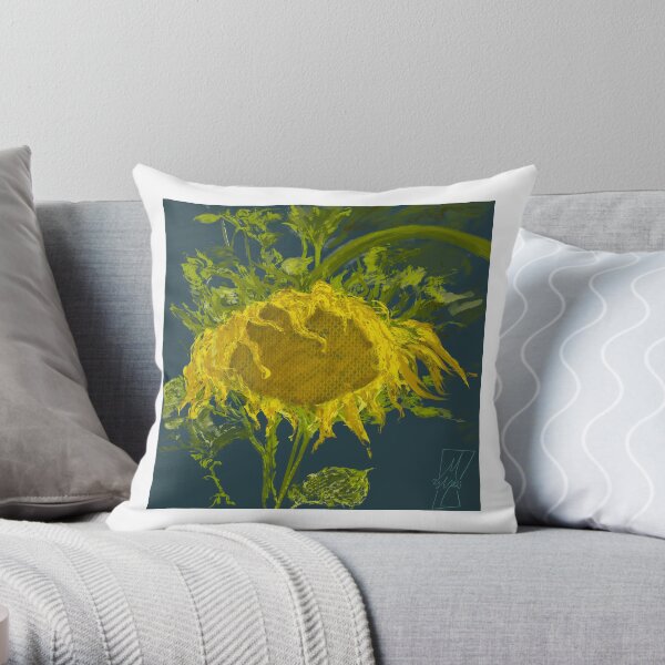 Sunflower without Van Gough Throw Pillow