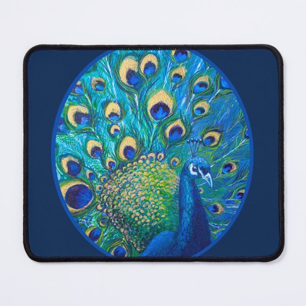 Circle Design of Peacock Full Glory Mouse Pad
