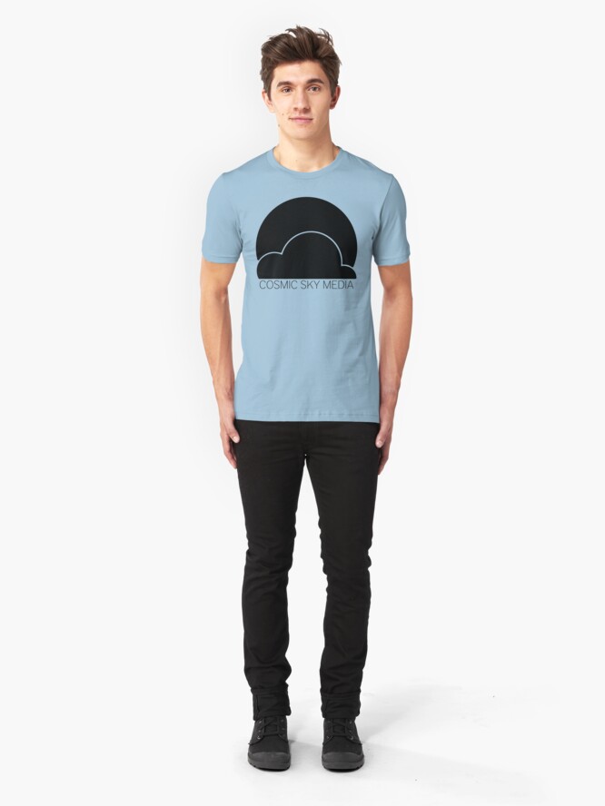 Alternate view of Cosmic Sky Media Logo (Black) Slim Fit T-Shirt
