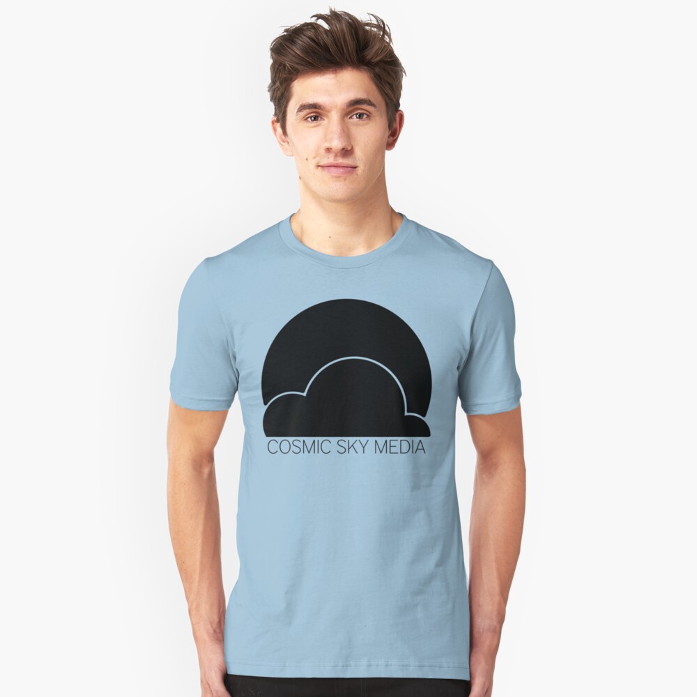 Cosmic Sky Media Logo (Black) Slim Fit T-Shirt
