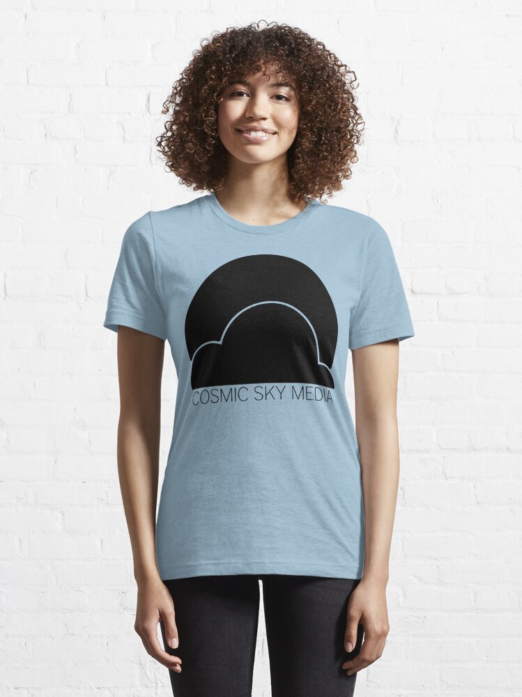 Alternate view of Cosmic Sky Media Logo (Black) Essential T-Shirt