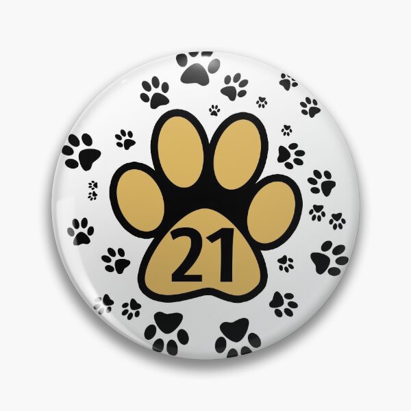 Item preview, Paw prints with number twenty one - numbers designed and sold by MadandMean.