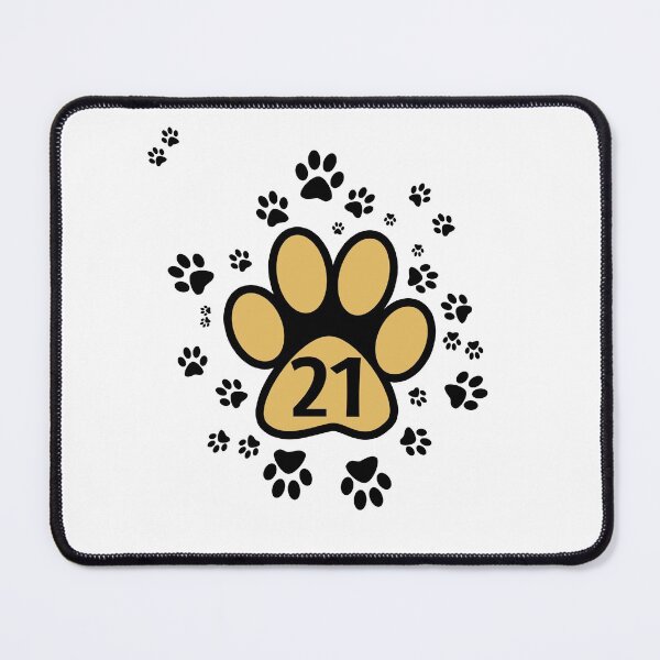 Item preview, Paw prints with number twenty one - numbers designed and sold by MadandMean.