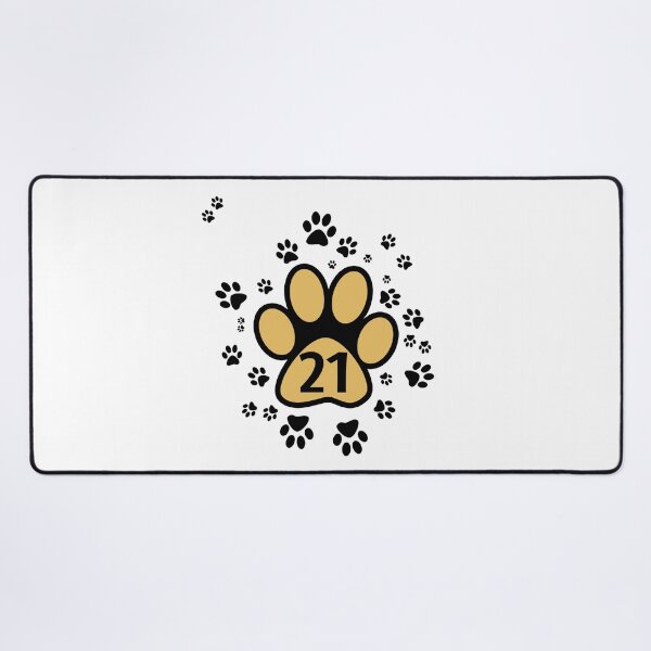 Item preview, Paw prints with number twenty one - numbers designed and sold by MadandMean.