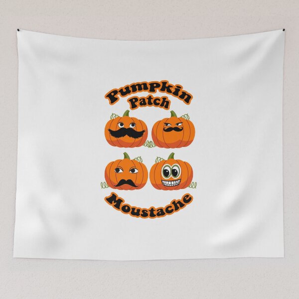 Item preview, Pumpkin Patch Moustache Cute Funny Happy Hallowe'en Thanksgiving Movember Veggie Humour Pumpkins designed and sold by H3designs.