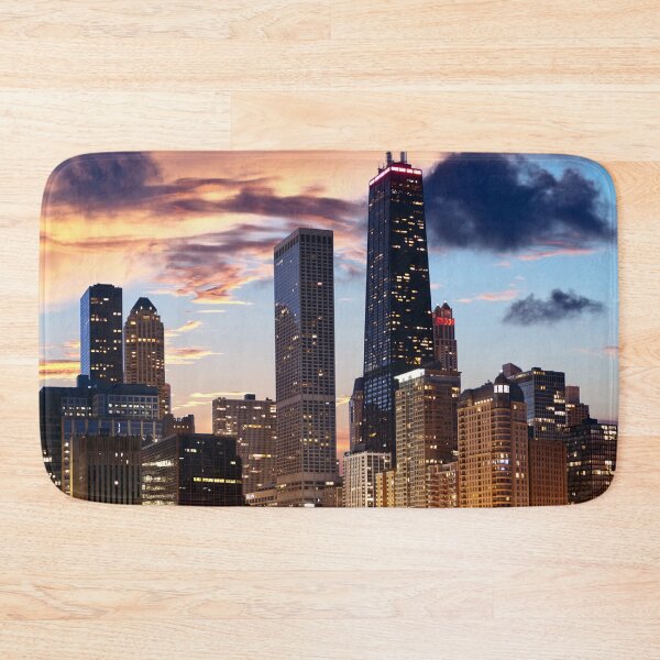 Artikelvorschau, Chicago-Skyline im Stadtzentrum gelegener IL-Sonnenuntergang entworfen und verkauft von Piper-Deals.