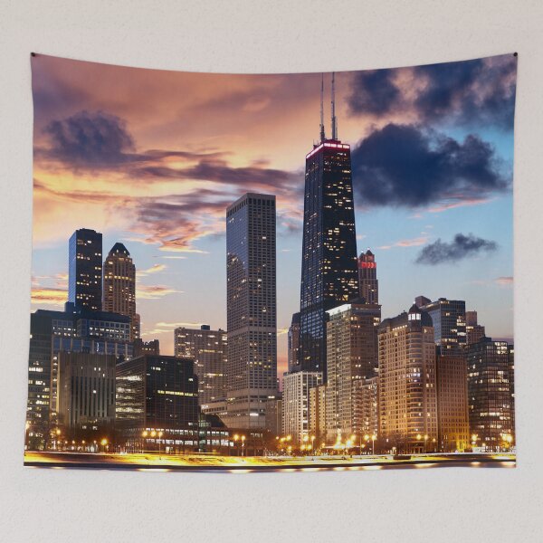 Item preview, Chicago Skyline Downtown IL Sunset designed and sold by Piper-Deals.