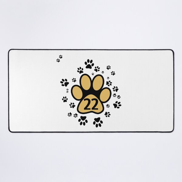 Item preview, Paw prints with number twenty two - numbers designed and sold by MadandMean.