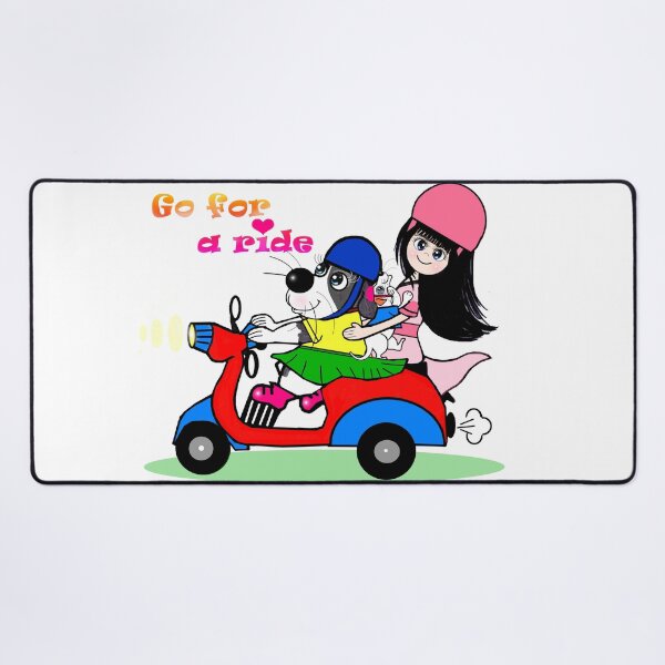 Item preview, Go for a ride - cute dogs and a lady designed and sold by Shirley cute art .