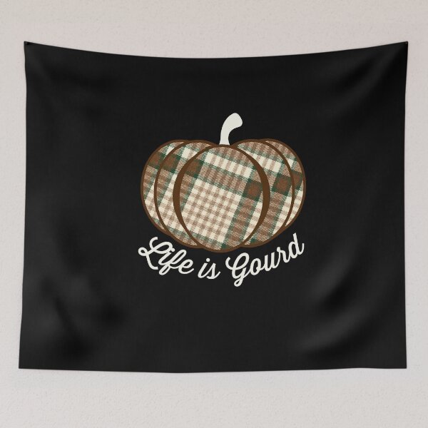 Item preview, Life is gourd plaid print pumpkin designed and sold by Designforoz.