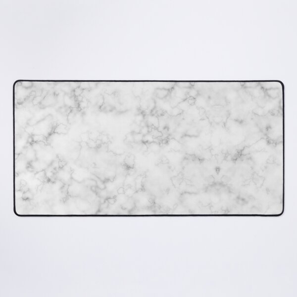 White And Grey Smoke Marble Texture Desk Mat