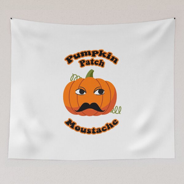 Item preview, Pumpkin Patch Moustache Cute Funny Happy Hallowe'en Thanksgiving Movember Veggie Humour Pumpkin designed and sold by H3designs.