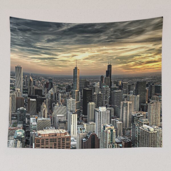 Item preview, Chicago Skyline Downtown IL Aerial View designed and sold by Piper-Deals.