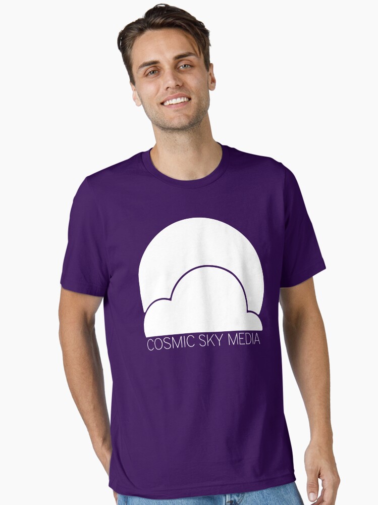 Thumbnail 2 of 7, Essential T-Shirt, Cosmic Sky Media Logo (White) designed and sold by CosmicSkyMedia.
