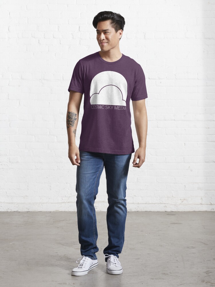 Alternate view of Cosmic Sky Media Logo (White) Essential T-Shirt