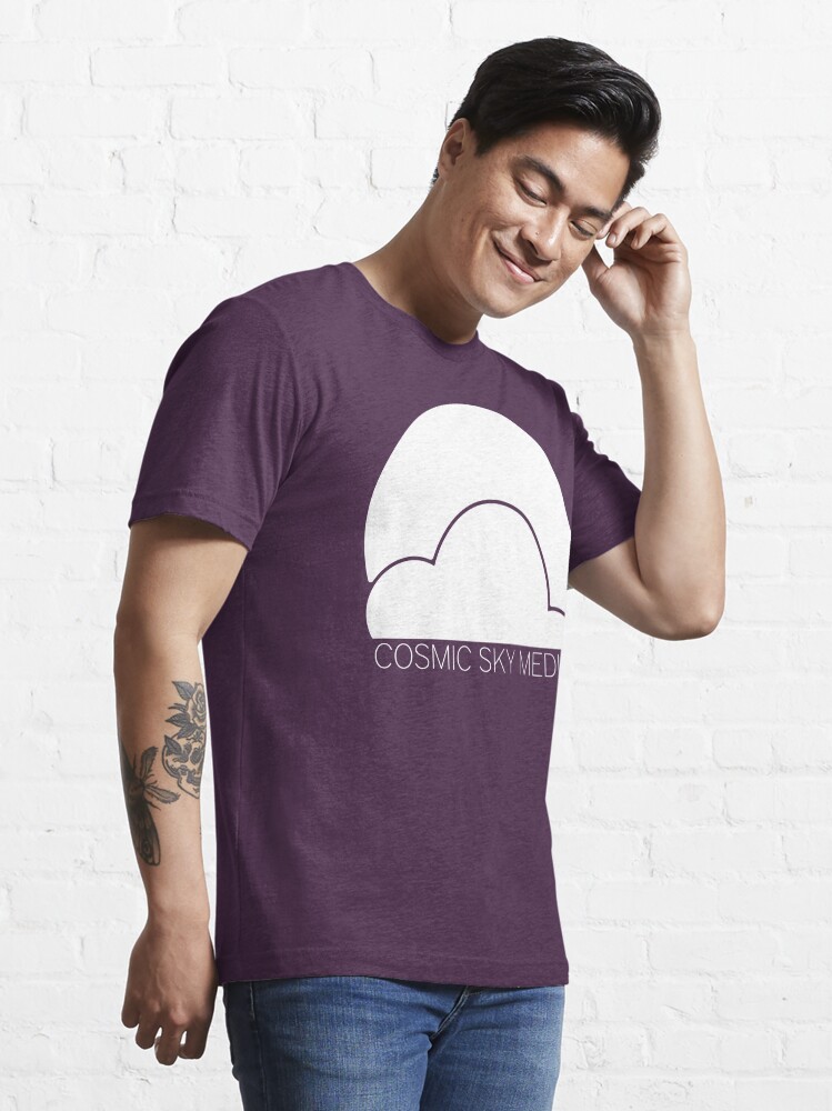 Alternate view of Cosmic Sky Media Logo (White) Essential T-Shirt