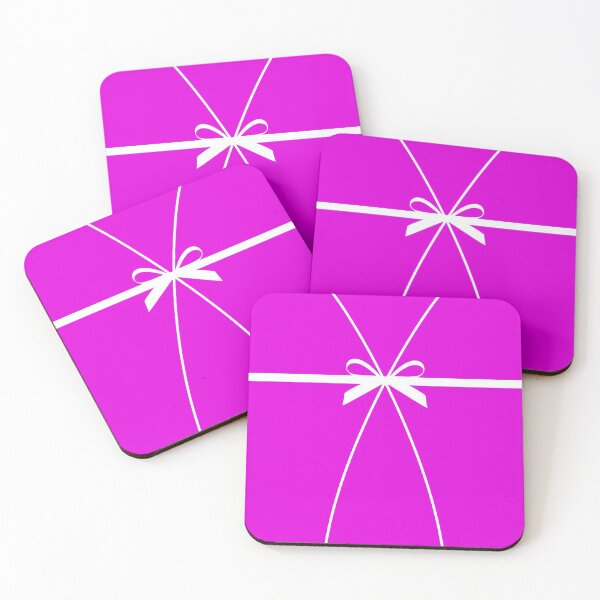 Item preview, Bow present skinny waist belt in hot pink background designed and sold by SueKnox.