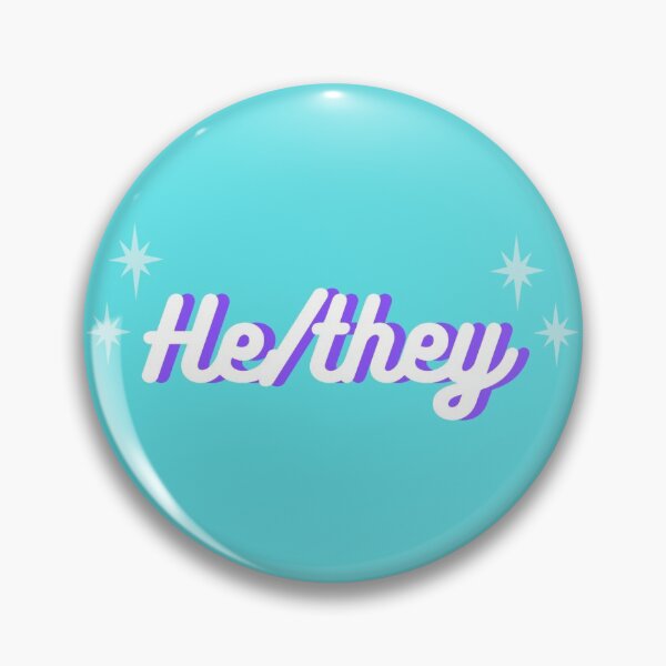 Item preview, he/they pronoun pin designed and sold by Lupe8707.