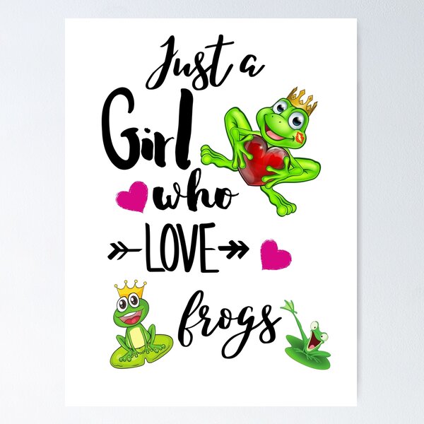 Item preview, Just A Girl Who Loves Frogs designed and sold by Preety Padhiyar.