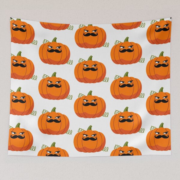 Item preview, Jack O'Lantern Moustache Cute Funny Happy Hallowe'en Thanksgiving Movember Veggie Humour Pumpkin designed and sold by H3designs.