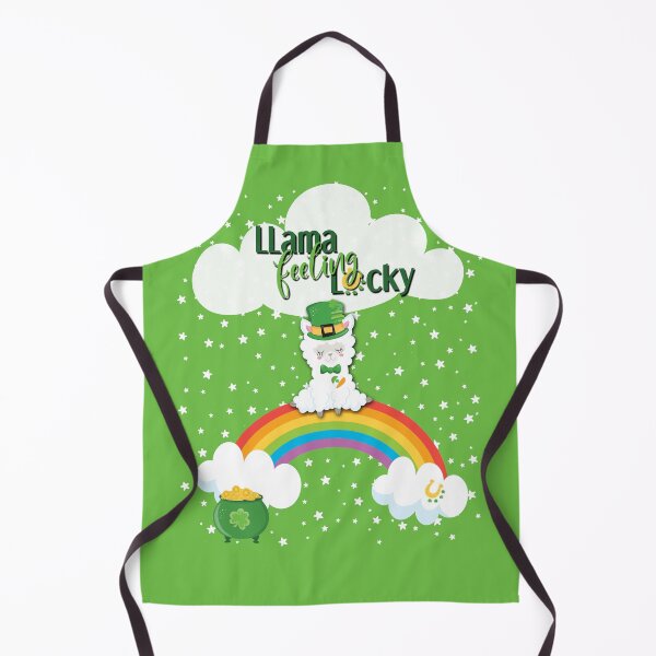 Item preview, Lucky St. Patrick's Day Llama, Rainbow, Clouds & Stars on Green designed and sold by Karen McFarland.