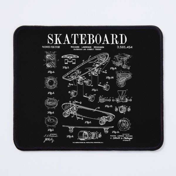 Item preview, Skater Skateboard Skateboarding Vintage Patent Drawing Print White designed and sold by GrandeDuc.