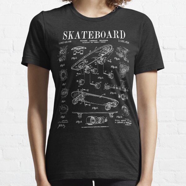 Item preview, Skater Skateboard Skateboarding Vintage Patent Drawing Print White designed and sold by GrandeDuc.