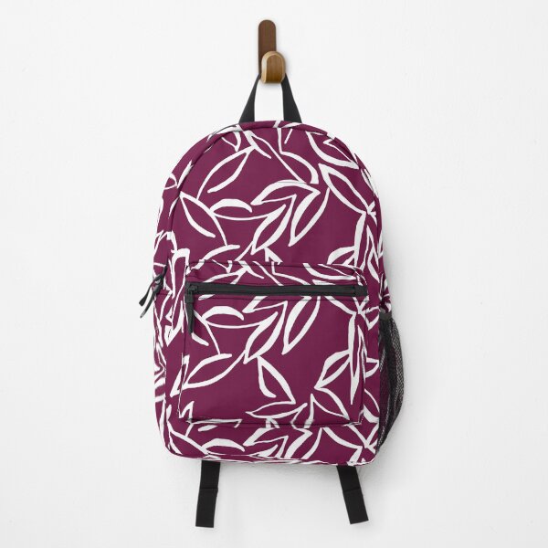 Item preview, White Leaves on Maroon designed and sold by JazzPWall.