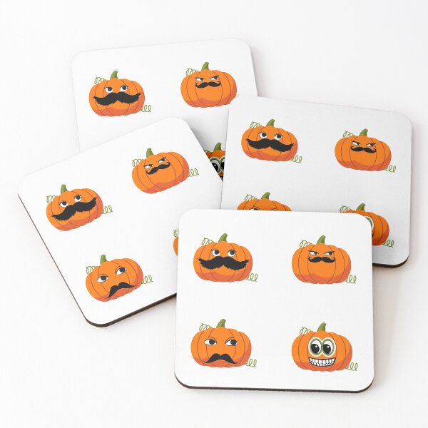 Item preview, Jack O Lantern Moustache Cute Funny Happy Hallowe'en Thanksgiving Movember Pumpkin Pattern designed and sold by H3designs.