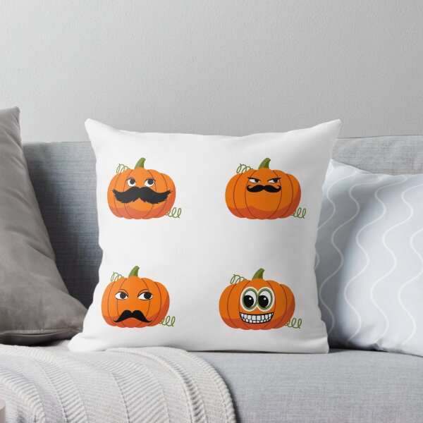 Item preview, Jack O Lantern Moustache Cute Funny Happy Hallowe'en Thanksgiving Movember Pumpkin Pattern designed and sold by H3designs.