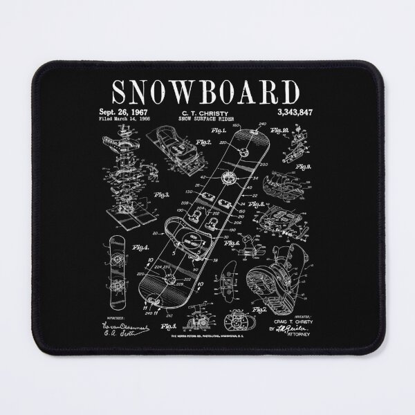 Item preview, Snowboard Winter Snowboarding Vintage Patent Drawing Print White designed and sold by GrandeDuc.