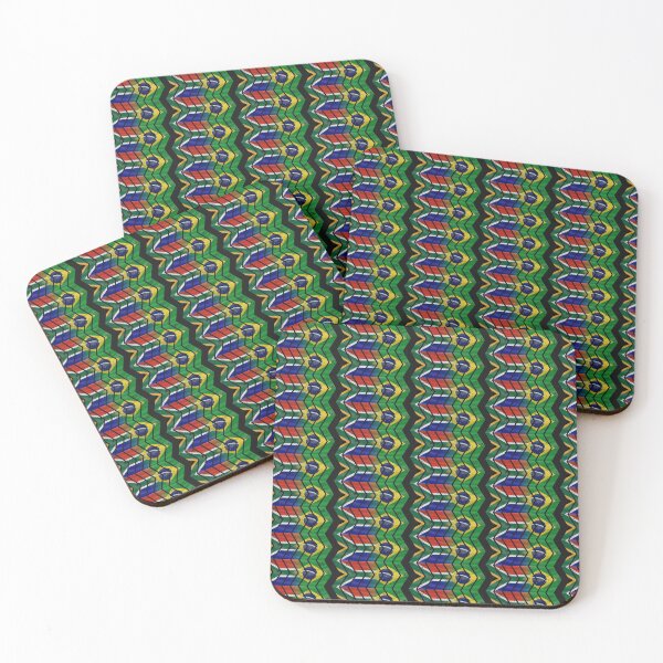 Item preview, South Africa Brazil chevrons (DISTRESSED) designed and sold by SolidEarthArt.
