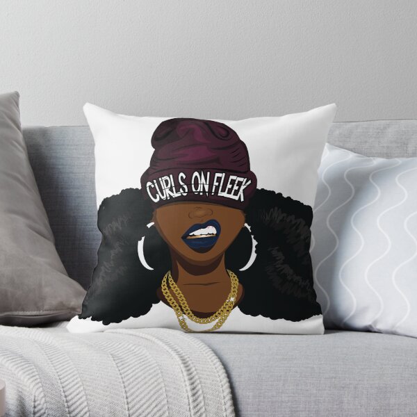 Curls on FLEEK Throw Pillow