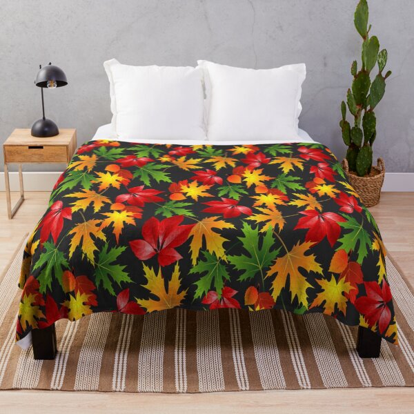 Item preview, PATTERN FALLING AUTUMN COLORED RED MAPLE LEAF designed and sold by samArtline.