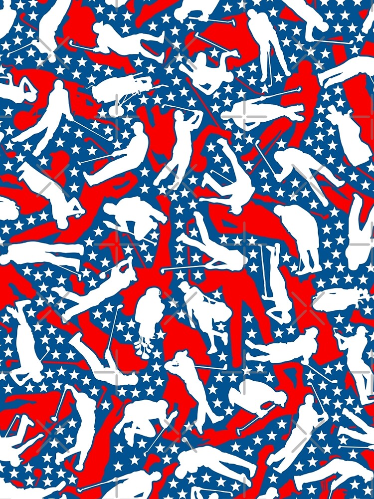 Golf Lover Pro Golfer USA Flag Camo Camouflage Pattern by GrandeDuc