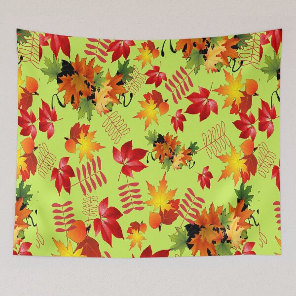 Item preview, YELLOW RED MAPLE LEAVES FALLING AUTUMN PATTERN  designed and sold by samArtline.