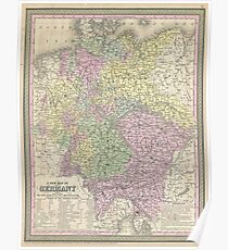Vintage Map of Germany (1853) Poster